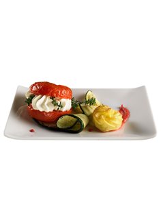Piatto rettangolare in melamina bianco 28,6x18x2,8hcm Leone T8158 2