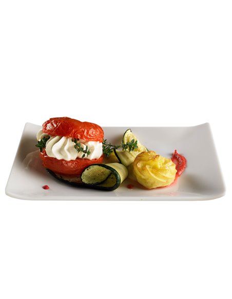 Piatto rettangolare in melamina bianco 28,6x18x2,8hcm Leone T8158
