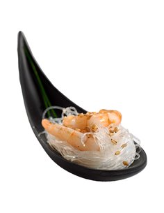 Ciotola a cucchiaio fingerfood in melamina nera 14,5x4,5x1,5cm Leone T8166.Z