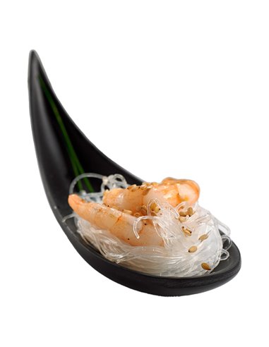 Ciotola a cucchiaio fingerfood in melamina nera 14,5x4,5x1,5cm Leone T8166.Z
