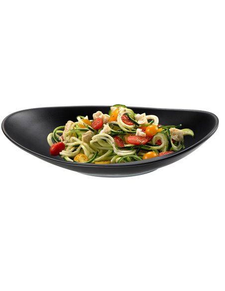 Piatto ovale nero in melamina 31x16x4 cm Leone T8205 LEONE ACCESSORI PER IL BUFFET