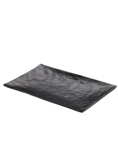 Vassoio rettangolare nero in melamina 24x13,8x2cm Leone T8226