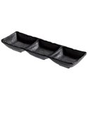 Vassoietto a tre scomparti nero in melamina 27x9x3,5 cm Leone T8204