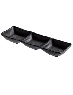 Vassoietto a tre scomparti nero in melamina 27x9x3,5 cm Leone T8204 LEONE ACCESSORI PER IL BUFFET