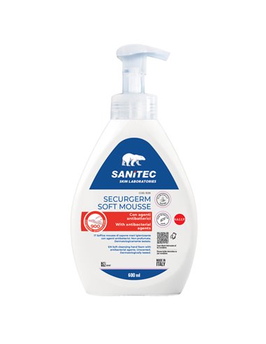 Sapone in mousse 600ml con antibatterico Securgerm Sanitec 1029 Sanitec SAPONI E PASTE LAVAMANI