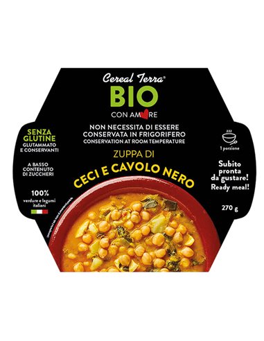 Zuppa ceci e cavolo nero in confezione da 300gr - Cereal Terra 0039725 Cereal Terra SNACK DOLCI-SALATI