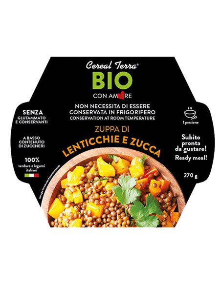 Zuppa lenticchie e zucca in confezione da 300gr - Cereal Terra 0039726