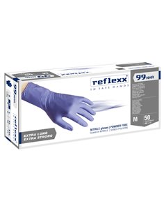 Conf 50 Guanti In Nitrile R99 tg M ultra resist manichetta lunga indaco Reflexx R99/M(8) Reflexx GUANTI DI PROTEZIONE