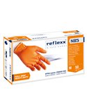 Conf 50 Guanti In Nitrile N85 arancione tg M ultra resistenti Reflexx N85/M(8)