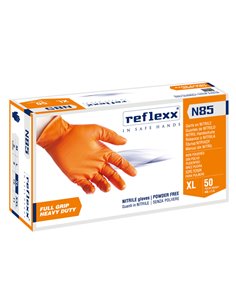 Conf 50 Guanti In Nitrile N85 arancione tg XL ultra resistenti Reflexx N85/XL(10) Reflexx GUANTI DI PROTEZIONE