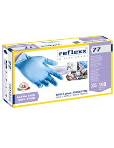 Conf 100 Guanti In Nitrile R77100 taglia XS azzurri Reflexx R77100/XS(6) Reflexx GUANTI DI PROTEZIONE