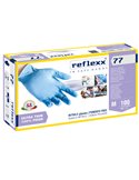 Conf 100 Guanti In Nitrile R77100 taglia M azzurri Reflexx R77100/M(8)