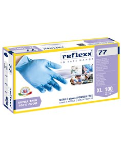 Conf 100 Guanti In Nitrile R77100 taglia XL azzurri Reflexx R77100/XL(10) Reflexx GUANTI DI PROTEZIONE