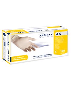 Conf 100 Guanti In lattice s/polvere R46 taglia S bianchi Reflexx R46/S(7) Reflexx GUANTI DI PROTEZIONE