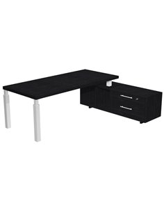Scrivania dir. c/mobile serv. 180x90cm PRESTIGE QUADRO Nero venato/bianco 901RIT/G/8/AM ARTEXPORT SCRIVANIE E TAVOLI RIUNIONE