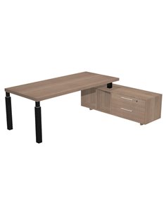 Scrivania dir. c/mobile serv. 180x90cm PRESTIGE QUADRO Ciliegio arabis/nero 901RIT/G/K/AQ ARTEXPORT SCRIVANIE E TAVOLI RIUNIONE