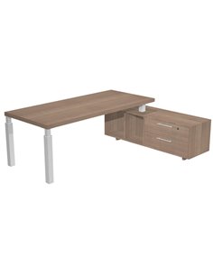 Scrivania dir. c/mobile serv. 210x90cm PRESTIGE QUADRO ciliegio arabis/bianco 902RIT/G/K/AM ARTEXPORT SCRIVANIE E TAVOLI RIUN...