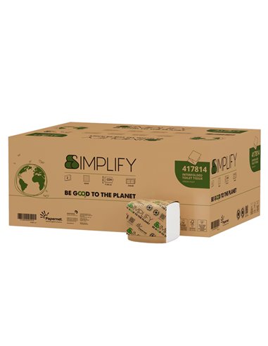 Pacco 224 strappi Carta Igienica interfogliata goffratura wave SIMPLIFY Papernet 417814 PAPERNET CARTA IGIENICA