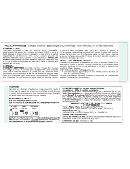 10 compresse insetticida per larve di zanzara in barattolo Protemax PROTE214 Protemax INSETTICIDI