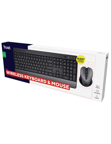 Set tastiera wireless + mouse wireless ultrasilenziosa Trezo - Trust 24530 TRUST TASTIERE E MOUSE