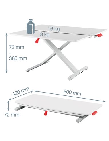 Postazione Sit  Stand da scrivania con vassoio -Leitz Ergo Cosy 65320085