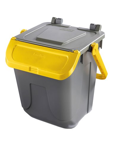 Contenitore portarifiuti Ecology 25Lt c/sportello e maniglione giallo 11/25GRB-GIA Mobil Plastic PATTUMIERE E BIDONI