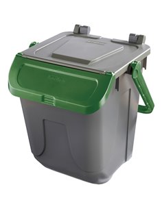 Contenitore portarifiuti Ecology 25Lt c/sportello e maniglione verde 11/25GRB-VES Mobil Plastic PATTUMIERE E BIDONI
