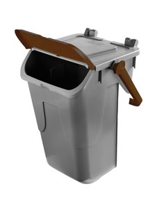 Contenitore portarifiuti Ecology 35Lt c/sportello e maniglione bruno 11/35GRB-BRB Mobil Plastic PATTUMIERE E BIDONI 2