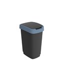 Pattumiera 25LT in PPL Nero/Blu con coperchio basculante Rotho F600310
