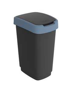 Pattumiera 50LT in PPL Nero/blu coperchio basculante Rotho F600320 ROTHO PATTUMIERE E BIDONI