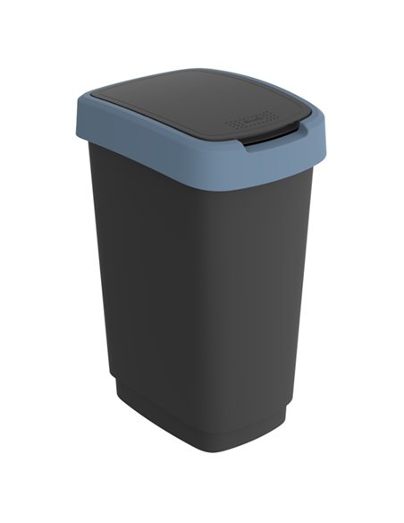 Pattumiera 50LT in PPL Nero/blu coperchio basculante Rotho F600320 ROTHO PATTUMIERE E BIDONI