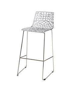 Sgabello Spider Fix in policarbonato trasparente Grandsoleil S2801TR