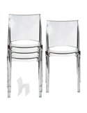 Set da 4 sedie B-side in policarbonato trasparente Grandsoleil S6315TR