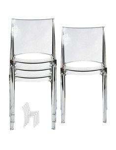 Set da 4 sedie B-side in policarbonato trasparente Grandsoleil S6315TR