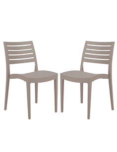 Set da 2 sedie Firenze in polipropilene juta Grandsoleil S6227J