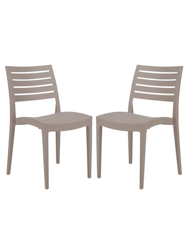 Set da 2 sedie Firenze in polipropilene juta Grandsoleil S6227J
