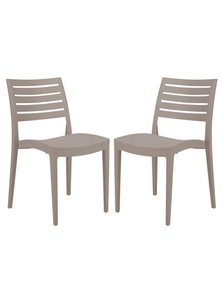 Set da 2 sedie Firenze in polipropilene juta Grandsoleil S6227J