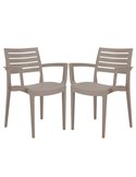 Set da 2 sedie con braccioli Firenze in polipropilene juta Grandsoleil S6637J