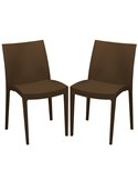 Set da 2 sedie Venice in polipropilene moka Grandsoleil S6224MK