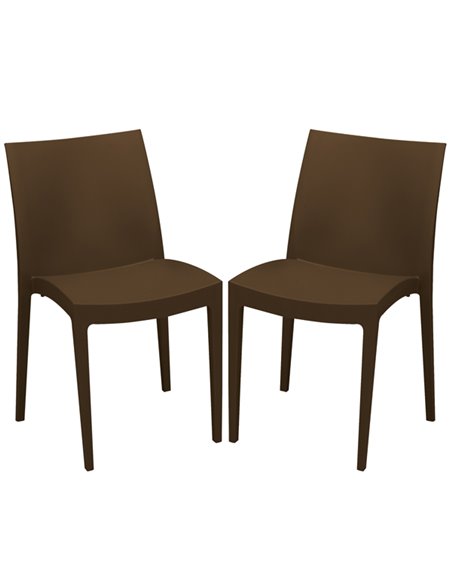 Set da 2 sedie Venice in polipropilene moka Grandsoleil S6224MK