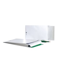 100 Buste bianche a sacco con soffietti Securitex® B5 17,6x25x3,8cm 130gr 14221