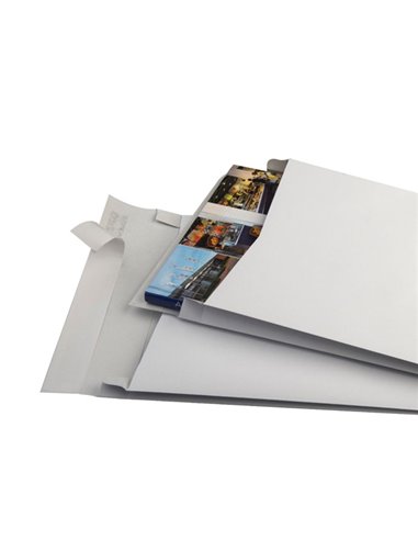 100 Buste bianche a sacco con soffietti Securitex® B5 17,6x25x3,8cm 130gr 14221