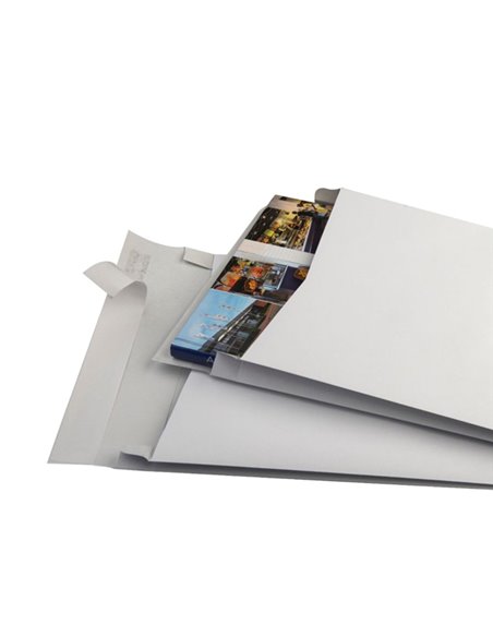 100 Buste bianche a sacco con soffietti Securitex® B4 25x35,3x3,8cm 130gr 14225