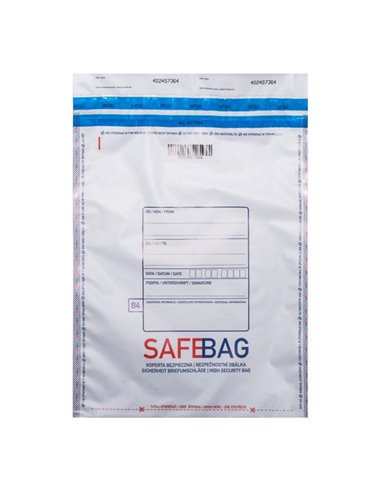100 Sacchetti di sicurezza bianchi Safe Bag per corrieri B5 18,6x25,5+4cm 68282 Bong Packaging BUSTE ANTISTRAPPO