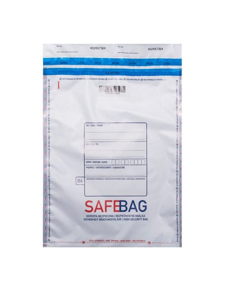 100 Sacchetti di sicurezza bianchi Safe Bag per corrieri B4 25,6x37+4cm 68283 Bong Packaging BUSTE ANTISTRAPPO