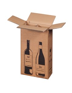 10 Scatole per due bottiglie Wine Pack 20,4x10,8x36,8cm 222103010 Bong Packaging SCATOLE E TUBI PER SPEDIZIONE 2