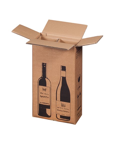 10 Scatole per due bottiglie Wine Pack 20,4x10,8x36,8cm 222103010 Bong Packaging SCATOLE E TUBI PER SPEDIZIONE