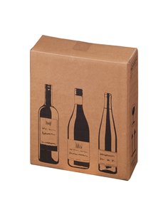 10 Scatole per tre bottiglie Wine Pack 30,5x10,8x36,8cm 222103110 Bong Packaging SCATOLE E TUBI PER SPEDIZIONE