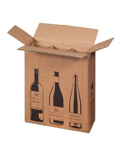 10 Scatole per tre bottiglie Wine Pack 30,5x10,8x36,8cm 222103110 Bong Packaging SCATOLE E TUBI PER SPEDIZIONE 2