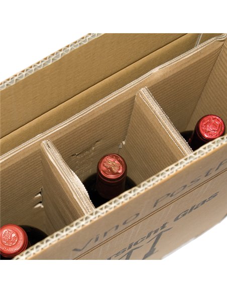 10 Scatole per quattro bottiglie Wine Pack 21,2x20,4x36,8 cm 222103210 Bong Packaging SCATOLE E TUBI PER SPEDIZIONE